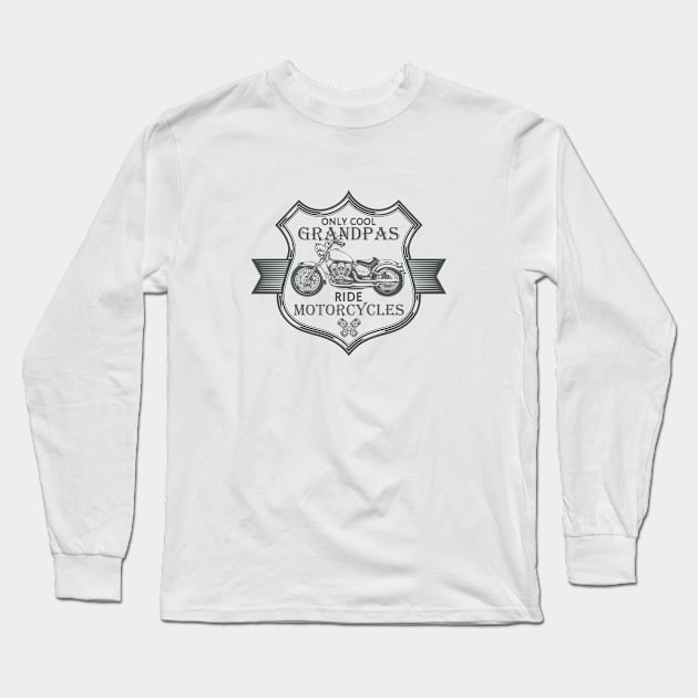 Motorcycle Riding Cool Grandfather Grandpa Long Sleeve T-Shirt by Tobias Store